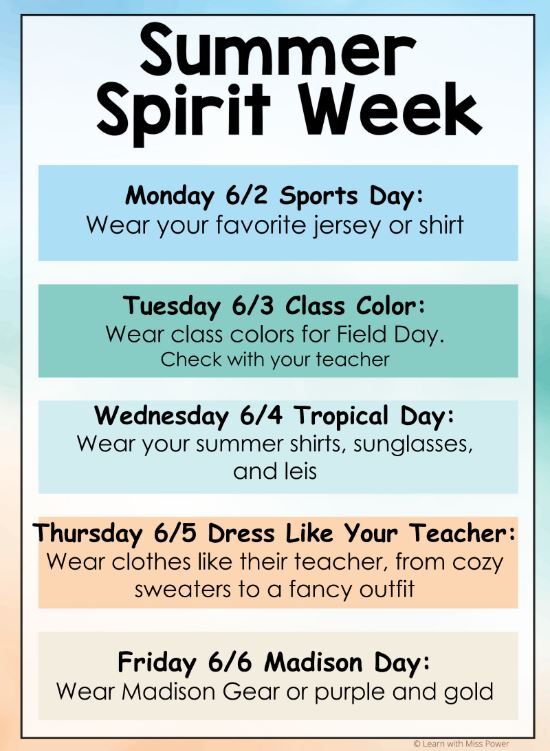 ECSE and Kindergarten Spirit Week